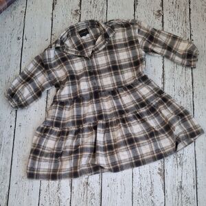 Threadgrit Womens Xl Plaid Button-Up Dress